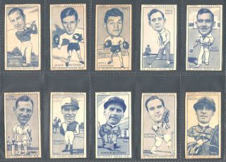 Sports Series: Carreras Cigarette Card Set 1949: Golf Speedway Cricket Boxing,