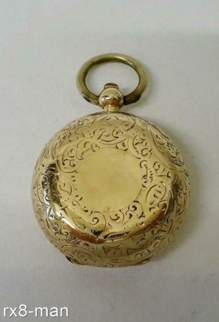 1908 Rare Antique 9ct Solid Gold Full Sovereign Case Holder - 16.  7g