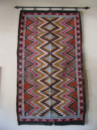 Antique Navajo Rug Blanket Native American Tight Textile Weaving 70 " X 40 "