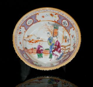Antique Chinese Famille Rose Export Porcelain Cereal Bowl Qianlong 18th C Qing