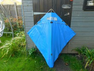 Vtg Early Peter Powell Stunt Kite 70s 80s Blue Plastic Old Retro Aluminium