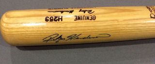 OLD SCHOOL AND VERY RARE RICKEY HENDERSON AUTOGRAPHED LOUISVILLE SLUGGER 3