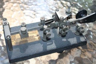 Antique Vintage Vibroplex Gray Telegraph Signal Key Keyer Bug Morse Code 1933