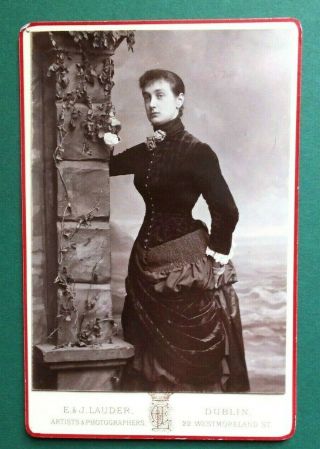 Vintage Irish Victorian Cabinet Card - Studio Posed Female - Named - C 1870 - 80