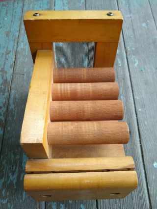 Antique Vintage Nilus Leclerc Loom Tension Box Warp Weaving Wood 3