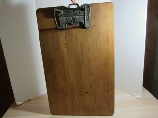 Vintage The Globe - Wernicke Co.  Columbia File Holder Wood Metal Clipboard Usa
