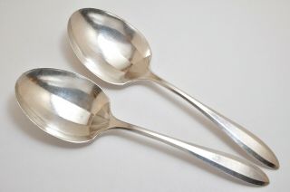 Vintage Set Of 2 Silver Plated Oneida Community Plate Serving Spoons