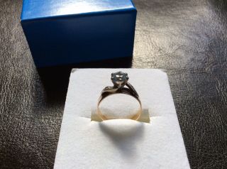 Vintage/ Antique 9ct Solid Gold Blue Gemstone Ring Pre - Loved Ladies Jewellery