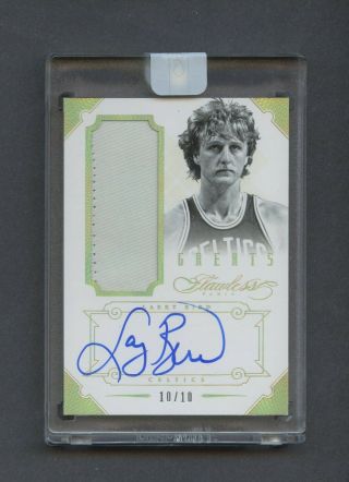 2012 - 13 Flawless Greats Gold Larry Bird Celtics Game Patch Auto 10/10