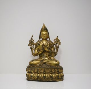 A Bronze Figure Of Seated Tsongkhapa