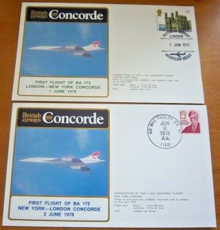 1978 British Airways Concorde 1st Flight London - York - London Flown Covers
