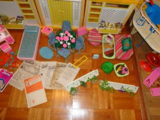 VINTAGE BARBIE A FRAME DREAM HOUSE POOL FURNITURE ORIG BOXES ACCESSORIES 70S WOW 2
