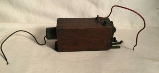 Rare vintage antique MESCO Telegraph Spark Coil WIRELESS wood box 2