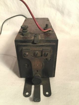 Rare vintage antique MESCO Telegraph Spark Coil WIRELESS wood box 3