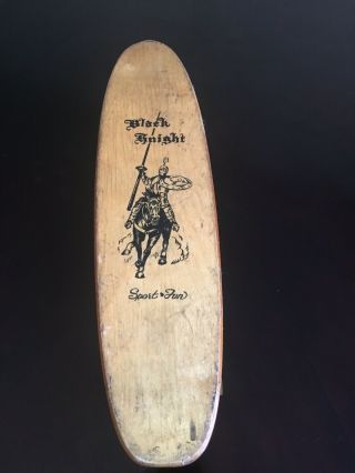 Vintage 1960’s Sport Fun Black Knight Wooden Mini Skateboard - Skate Board