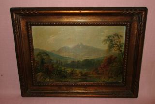 Antique 19th C Oil On Canvas Painting Hudson River Daniel Charles Grose 1867
