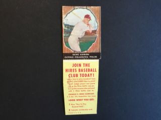 1958 Hires Root Beer 10 Richie Ashburn With Tab Philadelphia Phillies