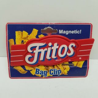 Vintage Fritos Brand Advertising Logo Potato Corn Chip Popcorn Bag Clip Magnet