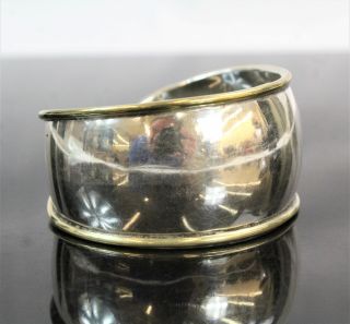 Vintage Unknown Designer Mexico Sterling Silver 1.  25 " Cuff Bracelet