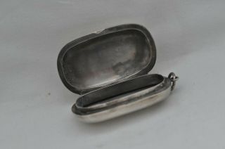 Lovely Rare Vintage Continental Sterling Silver Snuff Or Pill Box Smooth Pattern