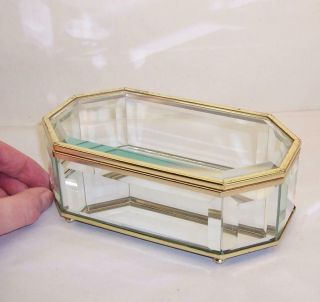 Vintage Quality Bevel Edged Glass Trinket/display Box John Jenkins Mirrored Base