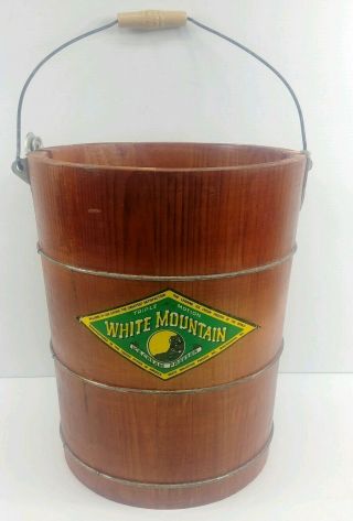 Vintage White Mountain Ice Cream Freezer Replacement Wooden Bucket - For 4 Qt.