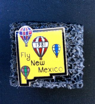 Rare Vintage 1981 Fly Mexico Hot Air Balloon Pin Albuquerque Fiesta