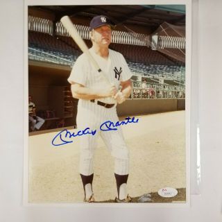 Mickey Mantle Signed 8x10 Photo Autographed Auto Jsa Loa York Yankees Hof