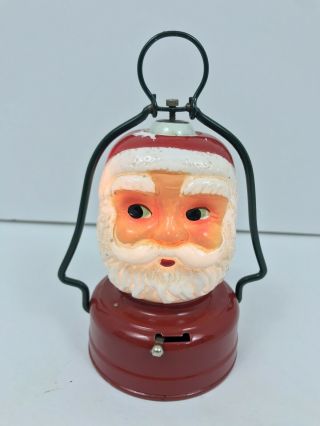 Vintage Amico Double Sided Santa Claus Battery Operated Lantern 5.  75 " Japan