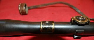 Antique Austrian K.  Kahles/Mignon rifle scope 4 X w/mounts & leather caps 1908y. 3