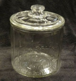 Vintage La Palina The Quality Cigar Since 1896 Glass Humidor Jar With Lid,  7 In