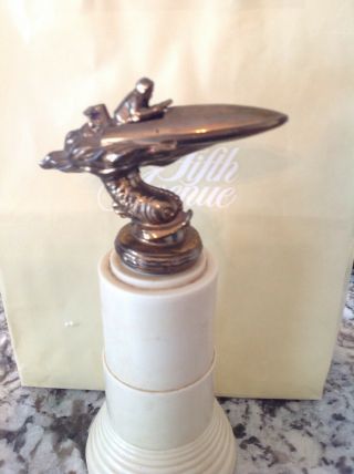 Vintage Speed Boat Racing Trophy Topper 9.  5 Inches Tall.