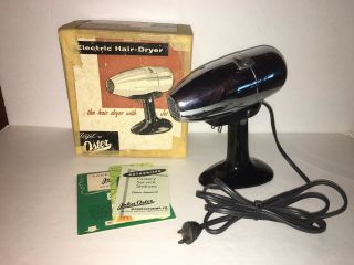 Vintage Oster Airjet Chrome Electric Hair - Dryer Model 202 Made In Usa