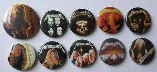 Vintage Button Badges Metallica Thrash Metal Heavy Metal Pins Pin Badge 80 