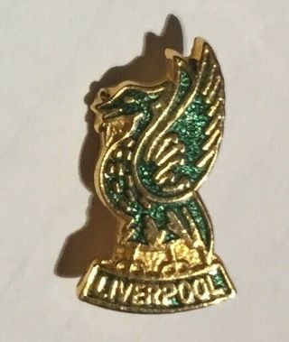 Liverpool Fc Vintage Enamel Pin Badge Green Liver Bird