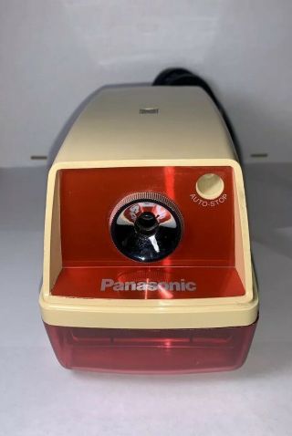 Vintage Red Panasonic Kp - 33s Electric Pencil Sharpener Auto Stop Japan