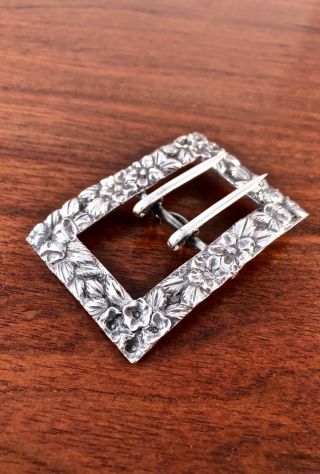 Rare S.  Kirk & Son Sterling Silver Sash Pin Buckle: Repousse No Monogram