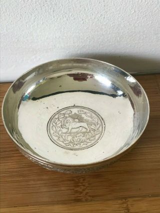 Antique Solid Silver Wine Tasting Bowl Persian 500 Dinars C1902