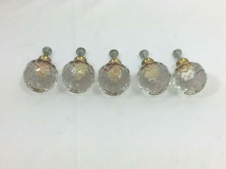 5 Vintage Glass Cabinet Knob Pull Knobs Pulls Round 26352