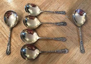Set Of 6 Dominick & Haff Sterling Silver No.  10 Pttn Bouillon Spoons 121.  0 Grams