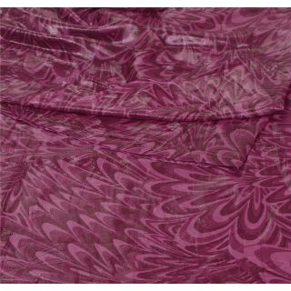Sanskriti Vintage Purple Saree Georgette Printed Sari Craft 5yd Fabric Blouse Pc
