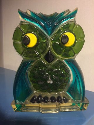 Vintage Mid Century Lucite Napkin Letter Holder Acrylic Resin Owl Trends