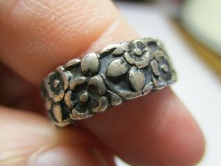 Sterling Silver 925 Estate Vintage Daisy Chain Flower Forget Me Not Ring Size 5