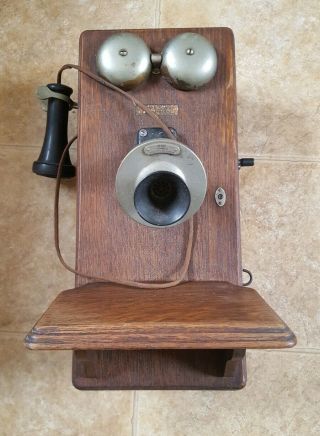 Antique Crank Wall Telephone Phone Western Electric Company 250w