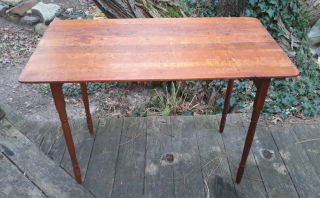 Antique Wooden Folding Sewing Table Work Table 19 X 36 Ruler Patina