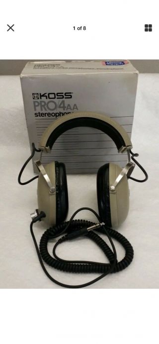 Vintage Koss Pro/4aa Stereo Headphones & Box
