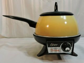 Vintage Oster Electric Fondue Set,  Lid Yellow Shiny One Time Only