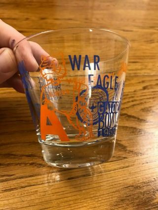 Vintage 1957 Auburn University Tigers Football Whiskey Drinking Glass