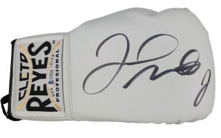Floyd Mayweather Jr.  Authentic Signed Cleto Reyes White Boxing Glove Bas Witness