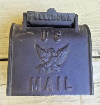 Vintage Coin Bank Cast Iron Us Mail Post Box 1930s Metal Savings Money Box